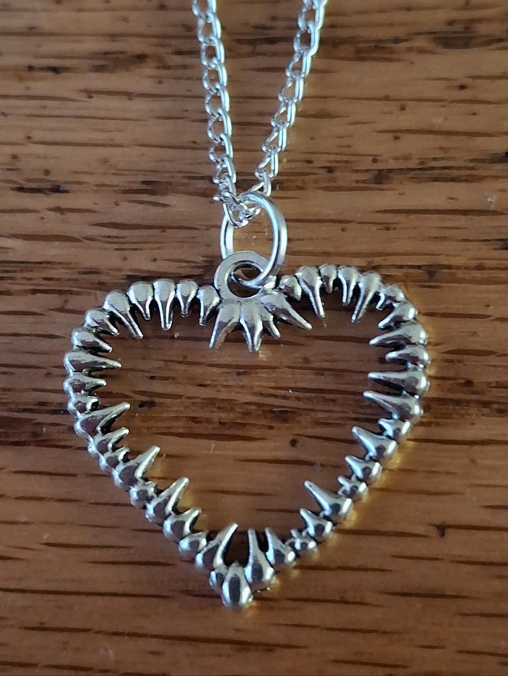 Silver Heart Pendant With 18 Chain Necklace